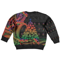 New Caledonia Christmas Kid Ugly Christmas Sweater Seashell Xmas Tree Tribal Waves DT05 - Polynesian Pride