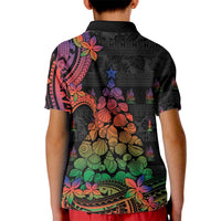 New Caledonia Christmas Kid Polo Shirt Seashell Xmas Tree Tribal Waves DT05 - Polynesian Pride