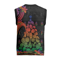 New Caledonia Christmas Knitted V-Neck Vest Seashell Xmas Tree Tribal Waves DT05 - Polynesian Pride