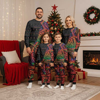 New Caledonia Christmas Pajama Set Seashell Xmas Tree Tribal Waves DT05 - Polynesian Pride