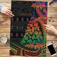 New Caledonia Christmas Puzzle Seashell Xmas Tree Tribal Waves DT05 Black - Polynesian Pride