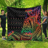 New Caledonia Christmas Quilt Seashell Xmas Tree Tribal Waves - Polynesian Pride