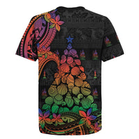 New Caledonia Christmas Rugby Jersey Seashell Xmas Tree Tribal Waves DT05 - Polynesian Pride