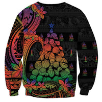 New Caledonia Christmas Sweatshirt Seashell Xmas Tree Tribal Waves DT05 - Polynesian Pride