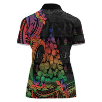 New Caledonia Christmas Women Polo Shirt Seashell Xmas Tree Tribal Waves DT05 - Polynesian Pride