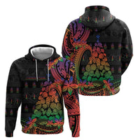 New Caledonia Christmas Zip Hoodie Seashell Xmas Tree Tribal Waves DT05 - Polynesian Pride