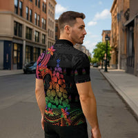 New Caledonia Christmas Zipper Polo Shirt Seashell Xmas Tree Tribal Waves DT05 - Polynesian Pride