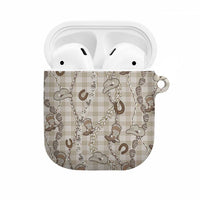 Hawaii Palaka Cowboy AirPods Case Shell Maile Lei With Western Patterns DT05 Beige - Polynesian Pride