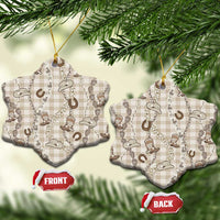 Hawaii Palaka Cowboy Ceramic Ornament Shell Maile Lei With Western Patterns DT05 Snow Flake Beige - Polynesian Pride