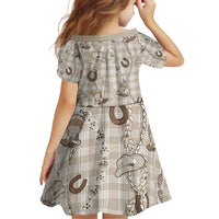 Hawaii Palaka Cowboy Family Matching Mermaid Dress and Hawaiian Shirt Shell Maile Lei With Western Patterns - Polynesian Pride