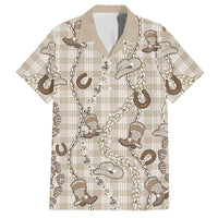 Hawaii Palaka Cowboy Hawaiian Shirt Shell Maile Lei With Western Patterns DT05 Beige - Polynesian Pride