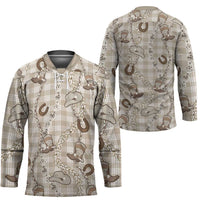 Hawaii Palaka Cowboy Hockey Jersey Shell Maile Lei With Western Patterns DT05 - Polynesian Pride