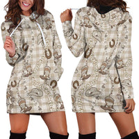 Hawaii Palaka Cowboy Hoodie Dress Shell Maile Lei With Western Patterns DT05 - Polynesian Pride