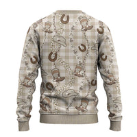 Hawaii Palaka Cowboy Ugly Christmas Sweater Shell Maile Lei With Western Patterns - Polynesian Pride