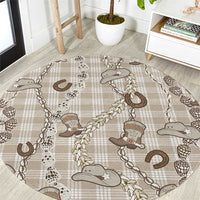 Hawaii Palaka Cowboy Round Carpet Shell Maile Lei With Western Patterns - Polynesian Pride