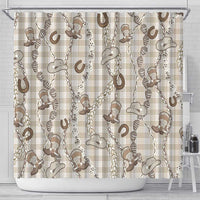 Hawaii Palaka Cowboy Shower Curtain Shell Maile Lei With Western Patterns - Polynesian Pride