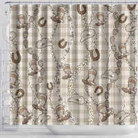 Hawaii Palaka Cowboy Shower Curtain Shell Maile Lei With Western Patterns - Polynesian Pride