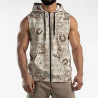 Hawaii Palaka Cowboy Sleeveless Zip Hoodie Shell Maile Lei With Western Patterns DT05 - Polynesian Pride
