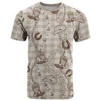 Hawaii Palaka Cowboy T Shirt Shell Maile Lei With Western Patterns DT05 Beige - Polynesian Pride