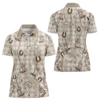 Hawaii Palaka Cowboy Women Polo Shirt Shell Maile Lei With Western Patterns DT05 - Polynesian Pride