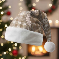 Beige Hawaii Palaka Cowboy Turtle Christmas Santa Hat Hawaiian Paniolo Puakenikeni Maile Lei - Polynesian Pride