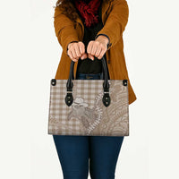 Beige Hawaii Palaka Cowboy Turtle Leather Bag Hawaiian Paniolo Puakenikeni Maile Lei - Polynesian Pride