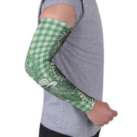 Green Hawaii Palaka Cowboy Turtle Arm Sleeves Hawaiian Paniolo Puakenikeni Maile Lei - Polynesian Pride