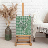 Green Hawaii Palaka Cowboy Turtle Canvas Wall Art Hawaiian Paniolo Puakenikeni Maile Lei - Polynesian Pride