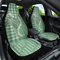 Green Hawaii Palaka Cowboy Turtle Car Seat Cover Hawaiian Paniolo Puakenikeni Maile Lei - Polynesian Pride