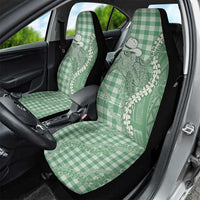 Green Hawaii Palaka Cowboy Turtle Car Seat Cover Hawaiian Paniolo Puakenikeni Maile Lei - Polynesian Pride