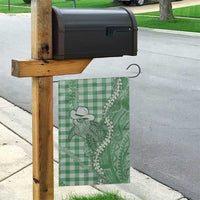 Green Hawaii Palaka Cowboy Turtle Garden Flag Hawaiian Paniolo Puakenikeni Maile Lei - Polynesian Pride