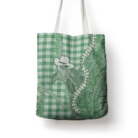 Green Hawaii Palaka Cowboy Turtle Tote Bag Hawaiian Paniolo Puakenikeni Maile Lei - Polynesian Pride