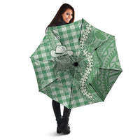 Green Hawaii Palaka Cowboy Turtle Umbrella Hawaiian Paniolo Puakenikeni Maile Lei - Polynesian Pride