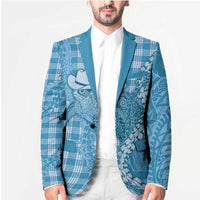 Blue Hawaii Palaka Cowboy Turtle Blazer Hawaiian Paniolo Puakenikeni Maile Lei - Polynesian Pride