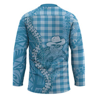 Blue Hawaii Palaka Cowboy Turtle Hockey Jersey Hawaiian Paniolo Puakenikeni Maile Lei DT05 - Polynesian Pride