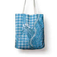 Blue Hawaii Palaka Cowboy Turtle Tote Bag Hawaiian Paniolo Puakenikeni Maile Lei - Polynesian Pride