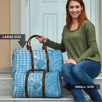 Blue Hawaii Palaka Cowboy Turtle Travel Bag Hawaiian Paniolo Puakenikeni Maile Lei - Polynesian Pride