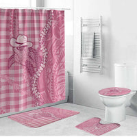 Pink Hawaii Palaka Cowboy Turtle Bathroom Set Hawaiian Paniolo Puakenikeni Maile Lei - Polynesian Pride