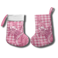 Pink Hawaii Palaka Cowboy Turtle Christmas Stocking Hawaiian Paniolo Puakenikeni Maile Lei - Polynesian Pride