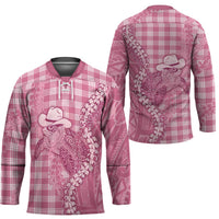 Pink Hawaii Palaka Cowboy Turtle Hockey Jersey Hawaiian Paniolo Puakenikeni Maile Lei DT05 - Polynesian Pride