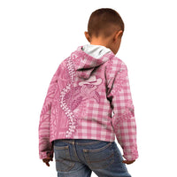 Pink Hawaii Palaka Cowboy Turtle Kid Hoodie Hawaiian Paniolo Puakenikeni Maile Lei - Polynesian Pride