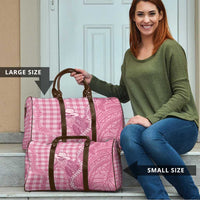 Pink Hawaii Palaka Cowboy Turtle Travel Bag Hawaiian Paniolo Puakenikeni Maile Lei - Polynesian Pride