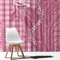 Pink Hawaii Palaka Cowboy Turtle Window Curtain Hawaiian Paniolo Puakenikeni Maile Lei - Polynesian Pride