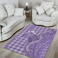 Purple Hawaii Palaka Cowboy Turtle Area Rug Hawaiian Paniolo Puakenikeni Maile Lei - Polynesian Pride