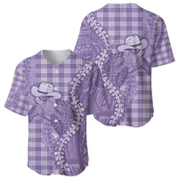 Purple Hawaii Palaka Cowboy Turtle Baseball Jersey Hawaiian Paniolo Puakenikeni Maile Lei DT05 - Polynesian Pride
