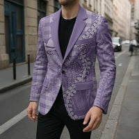 Purple Hawaii Palaka Cowboy Turtle Blazer Hawaiian Paniolo Puakenikeni Maile Lei - Polynesian Pride
