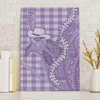 Purple Hawaii Palaka Cowboy Turtle Canvas Wall Art Hawaiian Paniolo Puakenikeni Maile Lei - Polynesian Pride