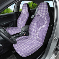 Purple Hawaii Palaka Cowboy Turtle Car Seat Cover Hawaiian Paniolo Puakenikeni Maile Lei - Polynesian Pride