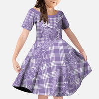 Purple Hawaii Palaka Cowboy Turtle Family Matching Off Shoulder Maxi Dress and Hawaiian Shirt Hawaiian Paniolo Puakenikeni Maile Lei - Polynesian Pride