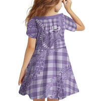 Purple Hawaii Palaka Cowboy Turtle Family Matching Short Sleeve Bodycon Dress and Hawaiian Shirt Hawaiian Paniolo Puakenikeni Maile Lei - Polynesian Pride